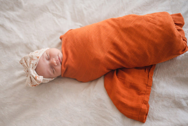 Terracotta Muslin Bamboo Swaddle Blanket