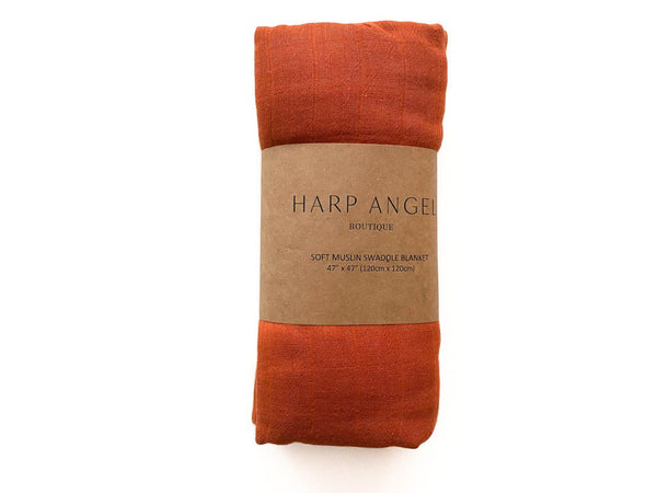 Terracotta Muslin Bamboo Swaddle Blanket