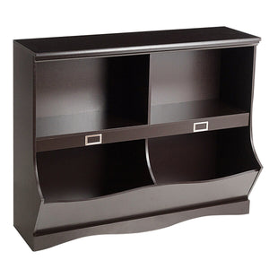 Kids storage unit toy organizer and bookshelf for children, angled view showcasing its design and functionality.