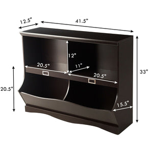 Kids storage unit toy organizer and bookshelf for children, angle view showcasing stylish and functional design.