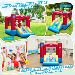 Kids Inflatable Bounce Castle Excluded Blower - Heavy-Duty