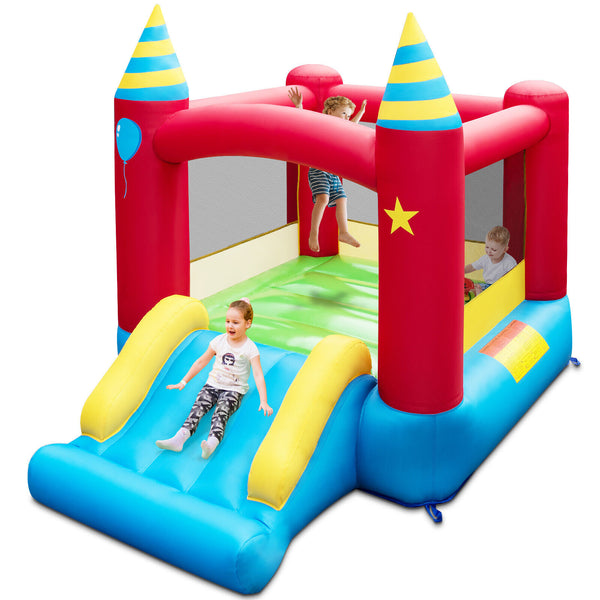 Kids Inflatable Bounce Castle Excluded Blower - Heavy-Duty