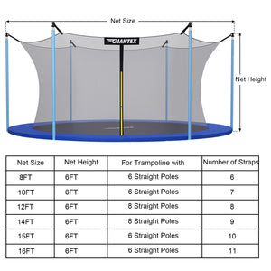 10Ft weather-resistant trampoline safety enclosure net for baby toys, ensuring safe playtime outdoors.