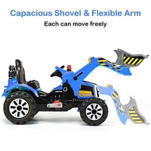 12V battery-powered kids ride-on dumper truck at angle 18, perfect for outdoor play and imaginative adventures.
