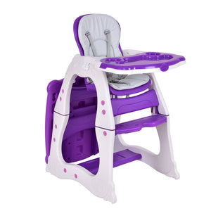 3 in 1 Infant Table and Chair Set for babies, featuring a high chair, at an angle view. Perfect for mealtime and playtime.