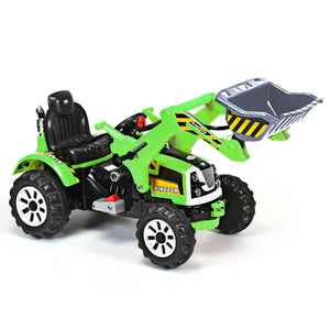 12V battery-powered kids ride-on dumper truck in angle 11 view, perfect for outdoor play and adventure.