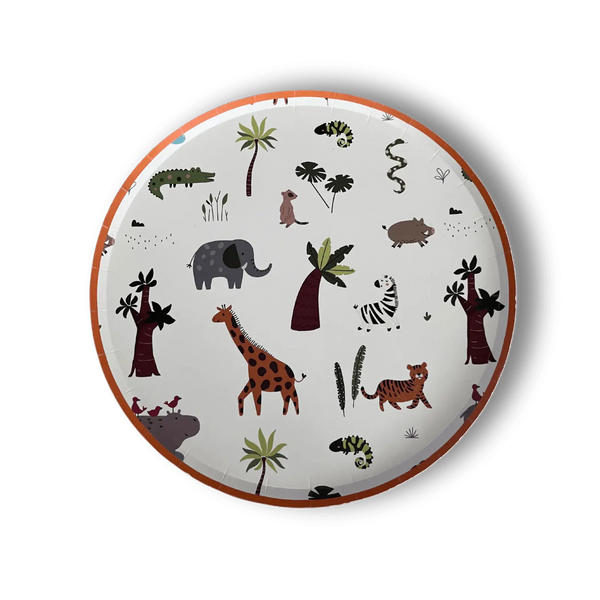 Safari Large Paper Party Plate (8pcs)