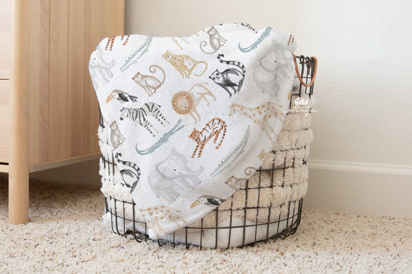 Baby Animals Farm - Vintage Baby Blanket