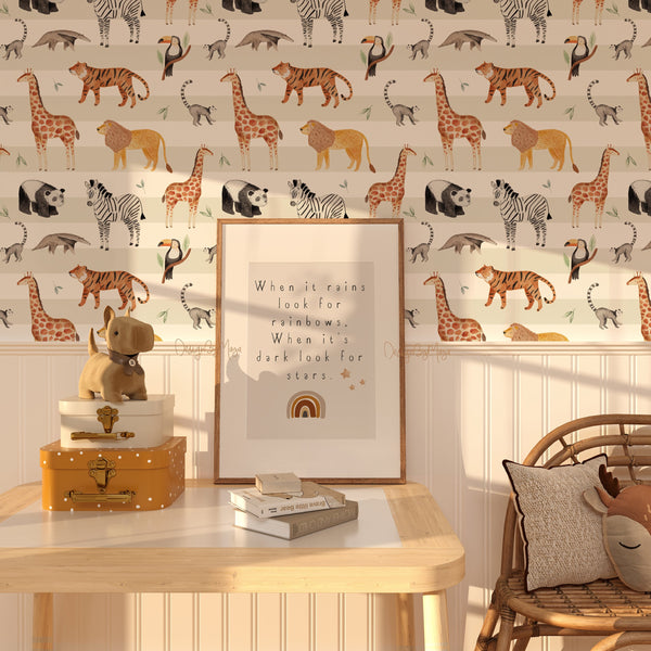 Arctic Animals Peel and Stick Nursery Wallpaper