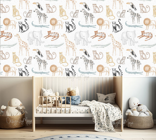 DesignByMaya Arctic Animals Peel and Stick Wallpaper 2 ft Panels