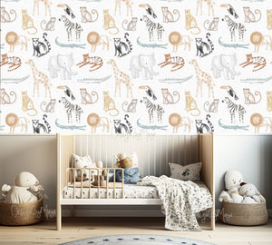Arctic Animals Peel and Stick Nursery Wallpaper