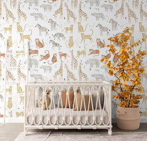 Arctic Animals Peel and Stick Nursery Wallpaper