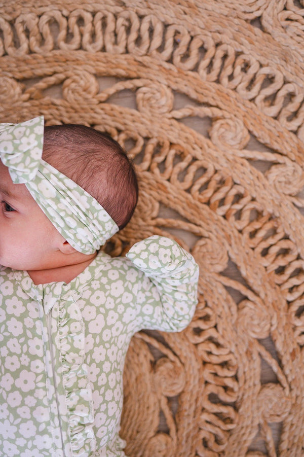 Knotted Headband - Sage Ditsy Floral