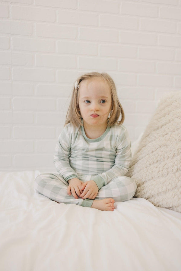 Sage Gingham 2pc Bamboo Pajamas