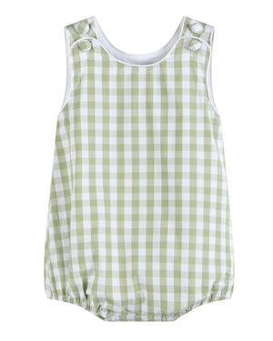 Sage Green Gingham Classic Bubble Romper