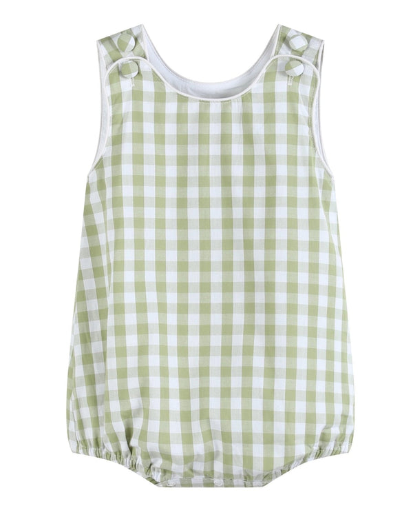 Sage Green Gingham Classic Bubble Romper