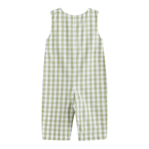 Sage Green Gingham Pumpkin Smocked Longall