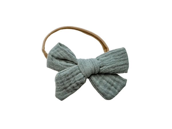 Sage Green One Size Knot Bow Headband