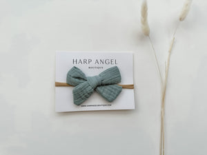Sage Green One Size Knot Bow Headband