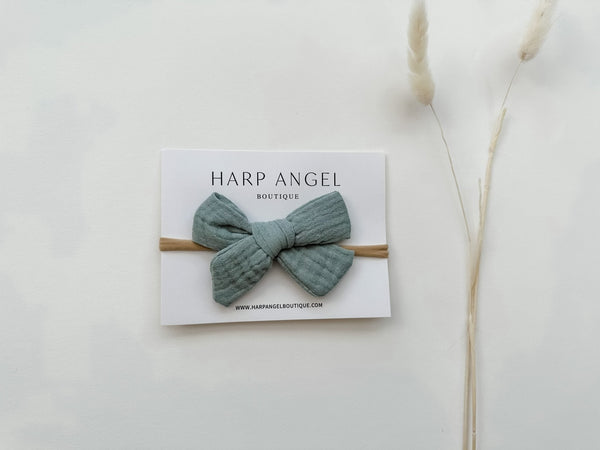 Sage Green One Size Knot Bow Headband