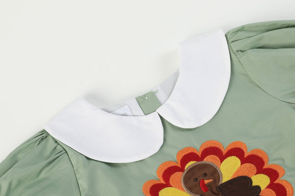 Sage Green Turkey Collared Dress