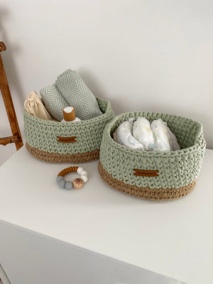 Diaper Caddy with Jute Accent