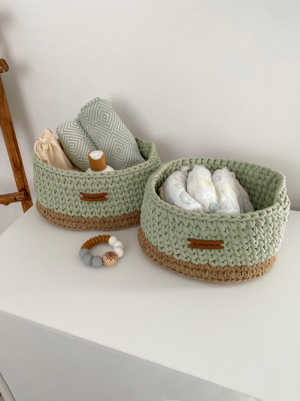 Diaper Caddy with Jute Accent