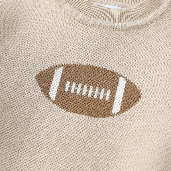 Sand Beige Football Sweater
