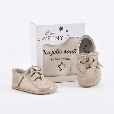 Baby Beige Patent Leather Pre-Walker Shoes - MOOGCO Baby
