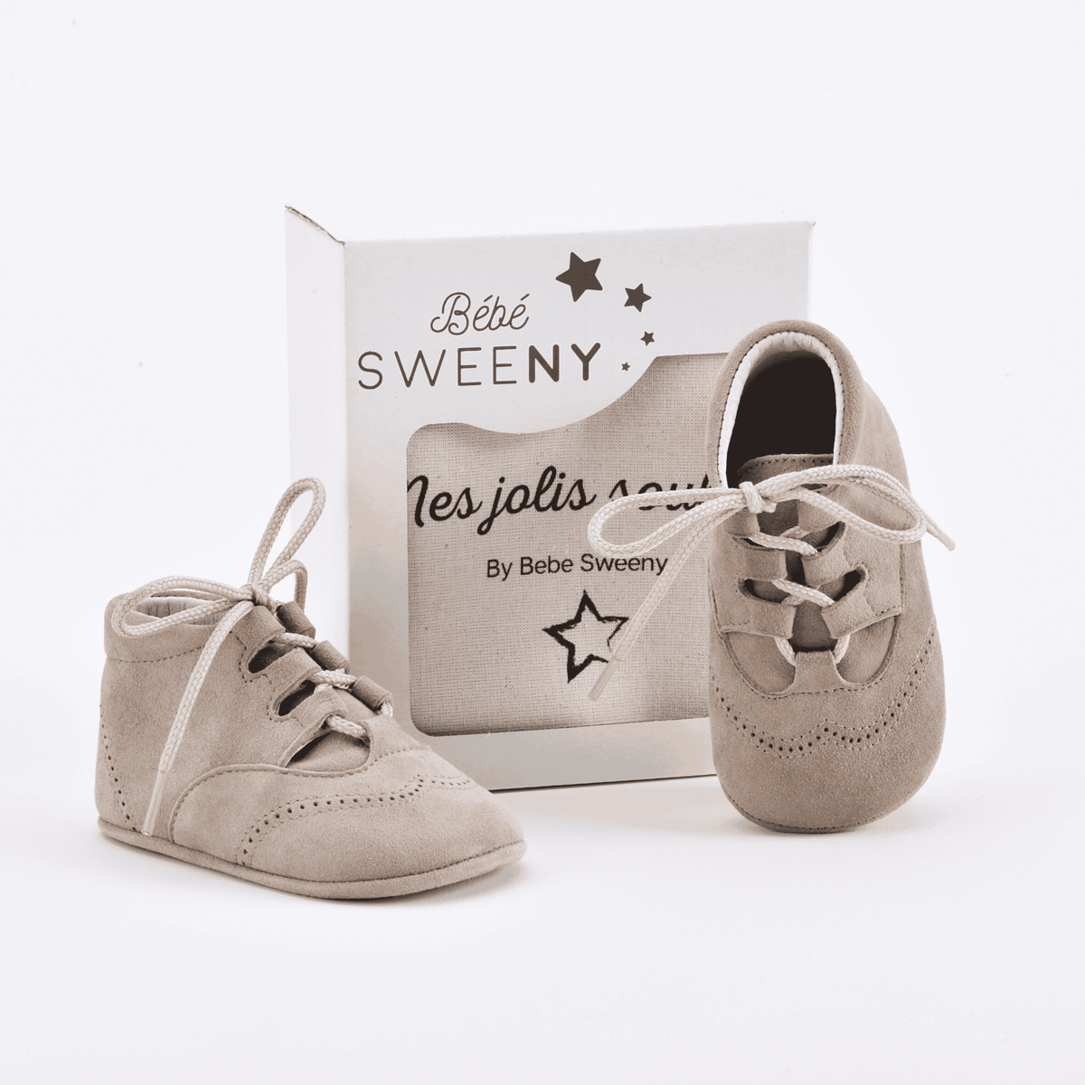 Suede Leather Pre Walker Lace Shoes