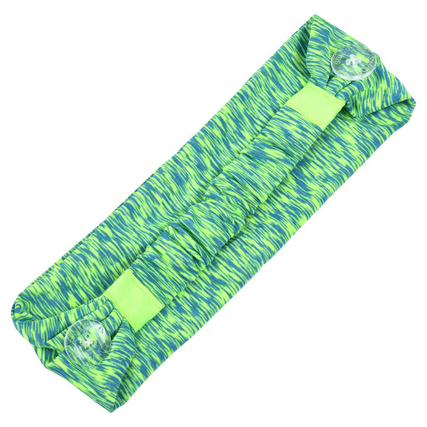Green & Blue Savior Headbands With Buttons For Masks