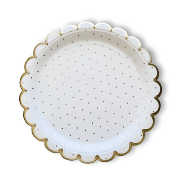 Scalloped Polka Dot Party Paper Plate (8pcs)