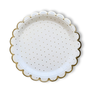 Scalloped Polka Dot Party Paper Plate (8pcs)