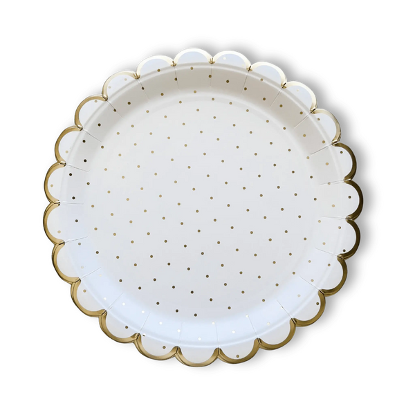 Scalloped Polka Dot Party Paper Plate (8pcs)