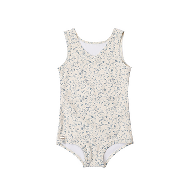 Sweetheart 1 Piece Swimsuit in Scandi Floral, UPF protection, eco-friendly recycled material for babies.