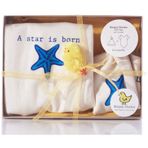 A Star Is Born short sleeve Romper, hat, & Blanket Gift Set