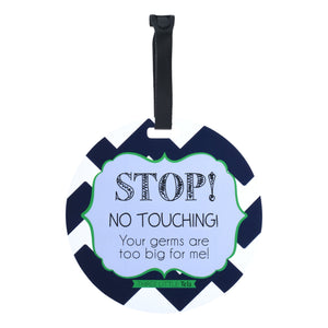 Stop No Touching Boy Car Seat Sign Tag