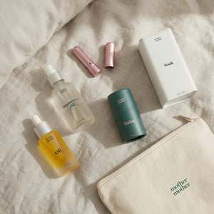 Self-Care Pregnancy Bundle essentials for expecting mothers, showcasing comfort and wellness products from angle 3.
