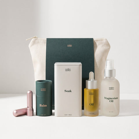 Self-Care Pregnancy Bundle: Essential products for expecting mothers' wellness and comfort.