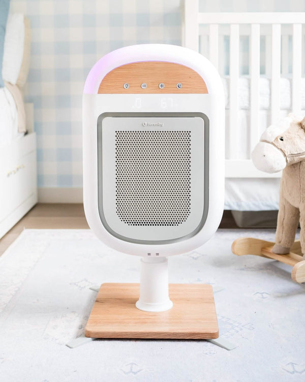 Sereniby Medical-Grade Nursery Purifier with SafeFlow™ Technology for safe and clean sleep environment for babies.