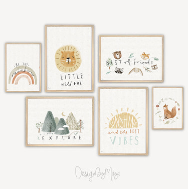 Baby Animals Prints - Luster Paper Nursery Wall Art Prints