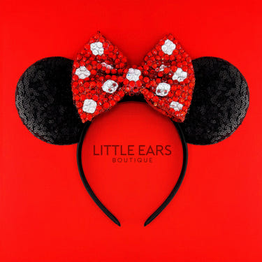 Shiny Minnie Ears hat for babies, perfect for stylish and fun outfits.