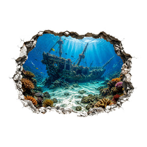 Shipwreck 3D Wall Sticker - product only on white background