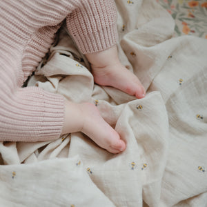 Mushie Organic Cotton Muslin Swaddle Blanket extra soft
