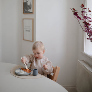Mushie Long Sleeve Bib water resistant 6 to 24 months