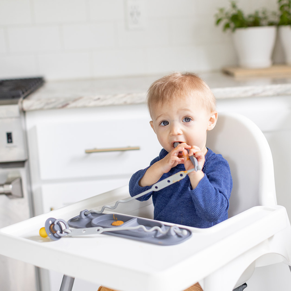 Mini Mat with Toy Straps for babies - perfect for playtime and mealtime, keeping toys secure and within reach.
