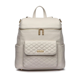 Signature Pearl White Diaper Bag - Stylish and functional baby accessory for on-the-go parents.