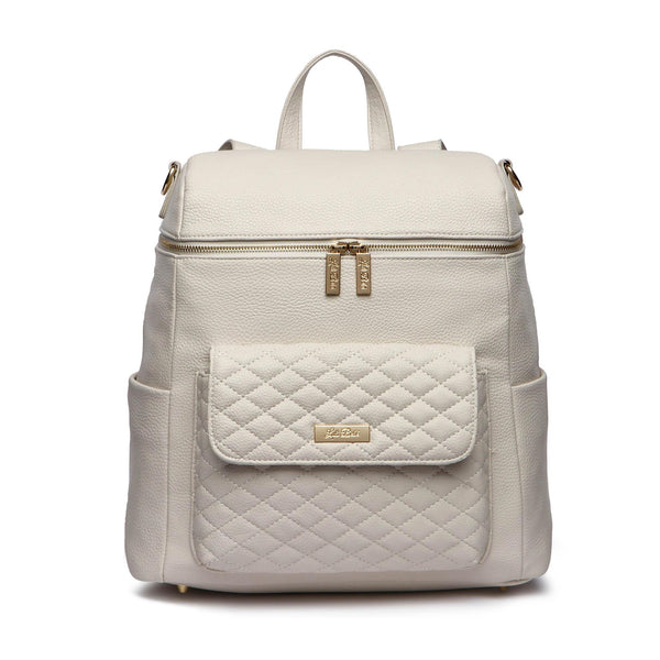 Signature Pearl White Diaper Bag - Stylish and functional baby accessory for on-the-go parents.