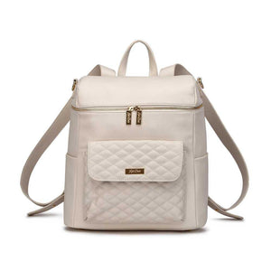 Signature Pearl White Diaper Bag at angle 3, stylish and functional for modern parents.