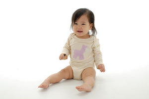 Bamboo Long Sleeve Onesie (Orchid Zebra)